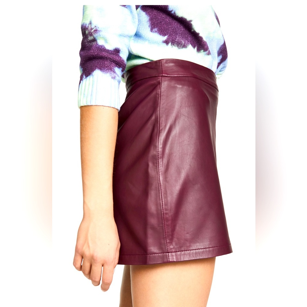 ✨Last Call✨ C&C Shopbop Exclusive Leather Skirt - Burgundy